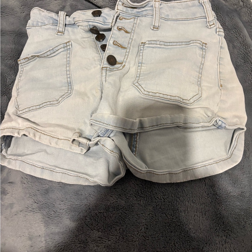 Sparrow Blue Jean Shorts High-Waisted Distressed